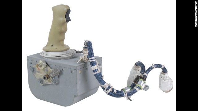 Dozens of artifacts from Apollo lunar missions will go on sale Thursday in an online auction. Among them: This hand controller from the Apollo 15 Lunar Module "Falcon," which was used by Commander Dave Scott to help land him and pilot James Irwin on the moon on July 30, 1971. Starting bid: $10,000.