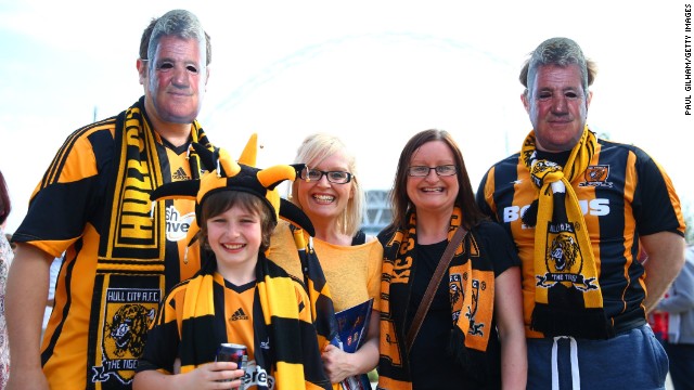 Thousands of Hull City fans have made the 200-mile trip from the north-east of England to attend the club's first-ever FA Cup final. 