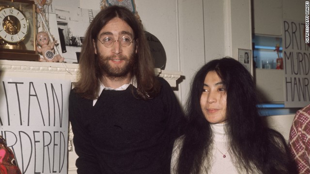 John Lennon -- seen here in 1969 with his wife, Yoko Ono -- was shot and killed in December 1980 outside of his apartment building in New York City by Mark David Chapman. Chapman remains jailed.