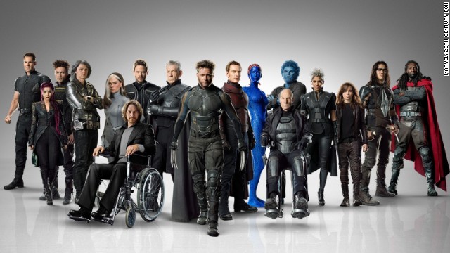 Behold the massive cast of "X-Men: Days of Future Past." The movie is based on a <a href='https://comicstore.marvel.com/X-Men-Days-of-Future-Past/digital-comic/26714' >classic "X-Men'"storyline</a> from the comic books. Because of the time travel element, it gathers characters from all of the previous "X-Men" movies. Here's a look at the characters in their comic and film incarnations: