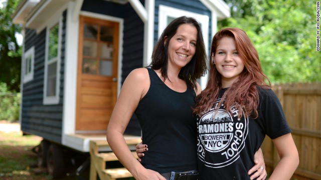 Suzannah Kolbeck, left, and her daughter, Sicily, worked together to build a tiny house. It started as a project for school, but the focus -- and lessons -- changed after the accidental death of Dane Kolbeck, Suzannah's husband and Sicily's father.