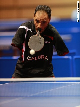 "It was quite difficult playing table tennis after the accident," says Hamadto. "I had to practice hard for three consecutive years on a daily basis. At the beginning, people were amazed and surprised seeing me playing. They encouraged and supported me a lot and they were very proud of my willing, perseverance and determination." 