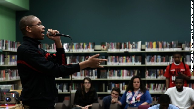 The YOUmedia center hosts a weekly open mic night for singers, poets and spoken word artists. 