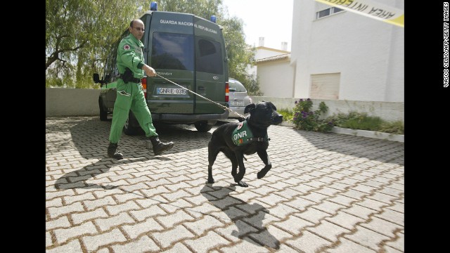 Portuguese police search for Madeleine in May 2007.