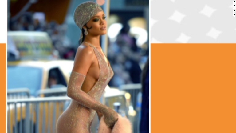 See Rihannas Sparkly Nearly Naked Gown Cnn Video 