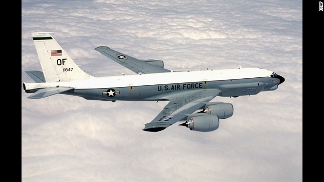 A U.S. Air Force RC-135U aircraft, like the one pictured here, was buzzed by a Russian fighter jet near Japan earlier this year. 