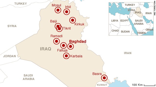 Map: Unrest in Iraq