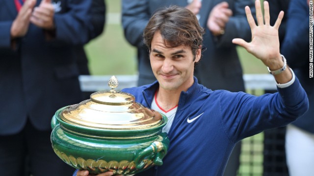 Roger Federer has now won seven titles at Halle in Germany and also at Wimbledon.