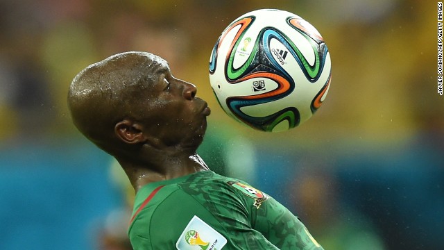 Cameroon's Stephane Mbia controls the ball.