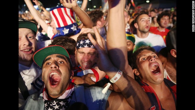 Fans in Rio de Janeiro celebrate after the United States scored a second goal against Portugal on June 22.