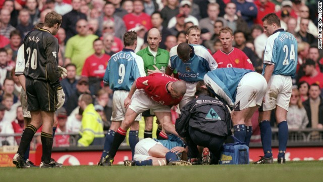 Manchester United captain and beserker Roy Keane broke Alf-Inge Haaland's leg in a gruesome tackle in 'retaliation' for a perceived slight.