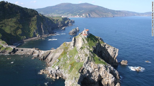 Gaztelugatxe, a small, rocky island on Spain's northern coast is said to resemble a castle, which could explain why it's suffered numerous attacks over the centuries. Connected to the mainland by a causeway, the island's main highlight is a chapel built in the 11th century in honor of St. John. 
