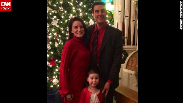 Hoffman used to have high blood pressure, high cholesterol and Type 2 diabetes. With his weight loss, he's off all medications. He poses here with his wife, Emily, and their daughter, Cadence, at Christmas.