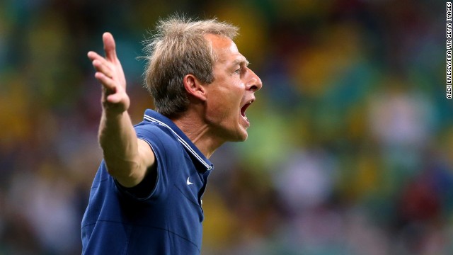 Klinsmann shouts during the match.