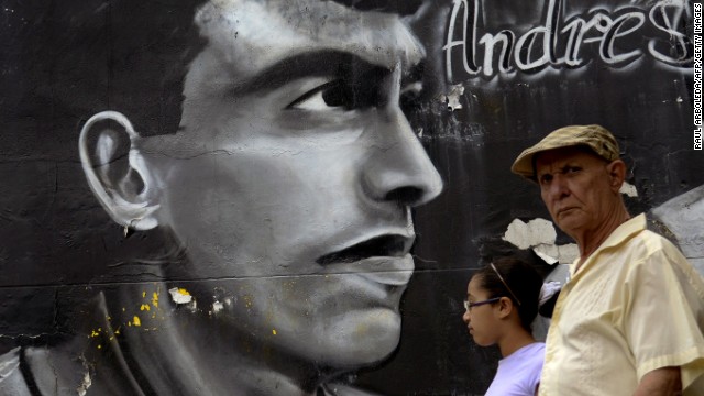 A mural in Andres Escobar's home town of Medellin in Colombia remembers the murdered defender.