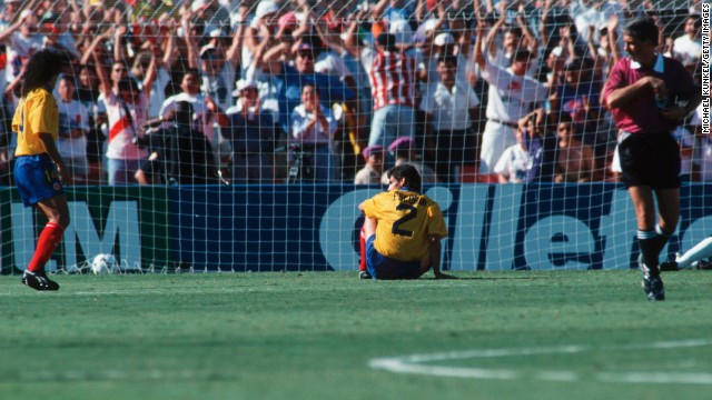 Twenty years ago at the 1994 World Cup in the United States, Colombian Andres Escobar scored an own goal against the hosts as the South America side crashed out of the tournament. Five days after their elimination Escobar was shot dead in his home town of Medellin. 