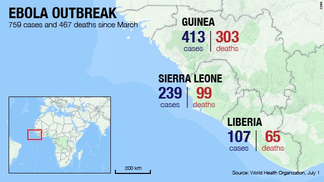 Map: Ebola spreads in West Africa