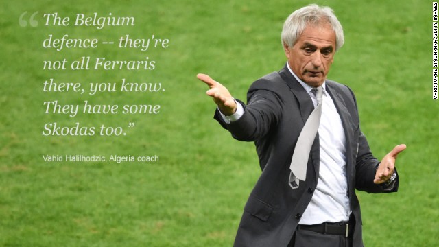 Fellaini came off the bench to score as Belgium beat Algeria in its opening group stage match. Prior to the contest in Belo Horizonte, Algeria coach Vahid Halilhodzic faced questions about how he planned to overcome a strong Belgium team with a formidable defense.
His response was forthright, suggesting the Bosnian was confident in his team's ability to overcome the Belgian rearguard.
His confidence was rewarded when his team took a first-half lead through Sofiane Feghouli's penalty, but Belgium hit back, first through Fellaini before Dries Mertens fired in the winning goal.
After an encouraging start, the Algerians had stalled.