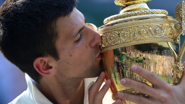 Djokovic was winning the coveted men's singles trophy at SW19 for the second time.