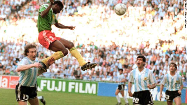 Argentina 0-1 Cameroon (1990): Argentina was defending champion and, inspired by Diego Maradona in midfield, was expected on the opening day of the tournament to ease past a team which had drawn all three previous matches on its only other World Cup appearance. But Cameroon pulled off a remarkable shock as forward Francois Omam-Biyick headed the only goal in Milan, while two of his teammates were sent off. 