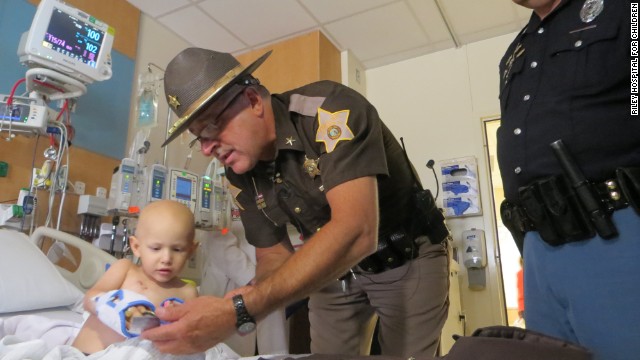 Three-year-old Wyatt Schmaltz, an Indiana boy with stage 4 cancer, was named a sheriff's deputy Wednesday.