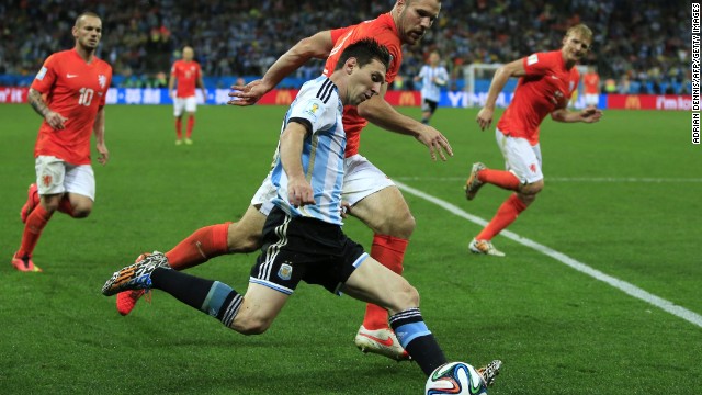 Messi found space at a premium against the Netherlands in a tense semfinal which finished goalless after 120 minutes before Argentina won on penalties.