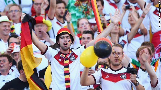 Germany fans enjoy the atmosphere at the Maracana.