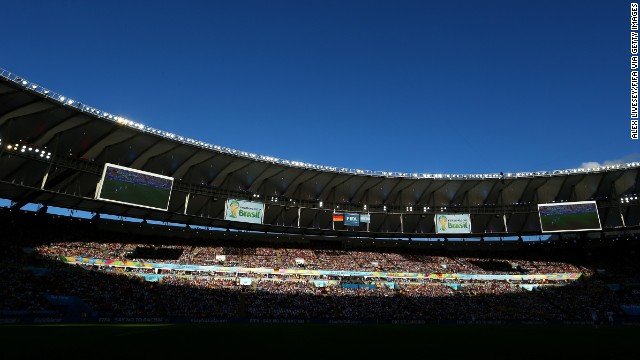 A wide view of the Maracana Stadium.