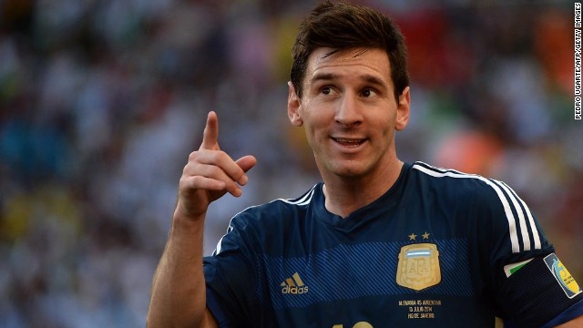 Messi, Argentina's star player and captain, reacts during the match.