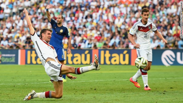 Muller stretches for a cross.