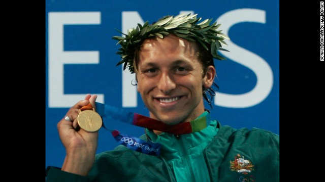 Swimmer Ian Thorpe, seen here in 2004 with one of his five Olympic gold medals, told an Australian news outlet that he is gay in an interview that aired on Sunday, July 13. Click through to see other openly gay athletes.