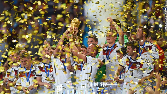 There were scenes of celebration in Rio de Janeiro on Sunday as Germany defeated Argentina 1-0 in the 2014 World Cup final.