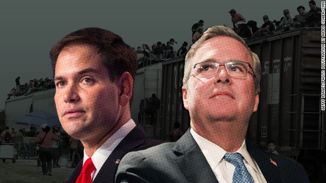 Jeb Bush, Rubio lay low on border crisis