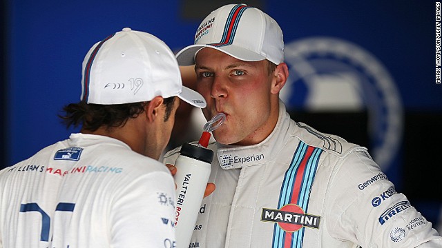 Williams drivers Felipe Massa and Valtteri Bottas (right) have very different diets but each has a dedicated chef over a race weekend to make sure their meals are ready on time.