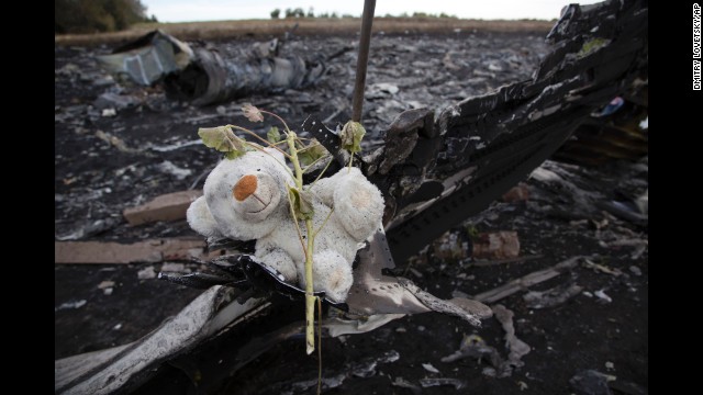 A flower and stuffed animal sit near the crash site on Monday, July 21.