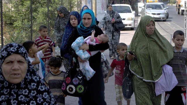 Women with children in Gaza