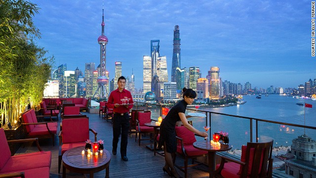 Sir Elly's Terrace at The Peninsula Shanghai promises good drinks, light snacks and the sense that, for an evening at least, the whole city is looking up to you.