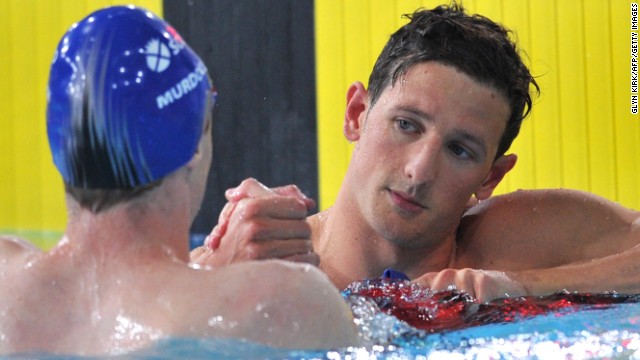 Michael Jamieson, silver medalist at the 2012 Olympics and a Glasgow native, couldn't hide his disappointment after finishing second to fellow Scot Ross Murdoch, left, in the 200-meter breaststroke final. 