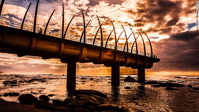 The distinctive whale bone structure of Umhlanga Pier won the South African National Award for Outstanding Civil Engineering Achievement.