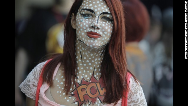  A young woman from Sacramento decided to go old-school with her makeup for Comic-Con on July 24. 