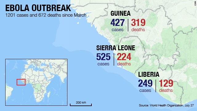 Map: The Ebola outbreak