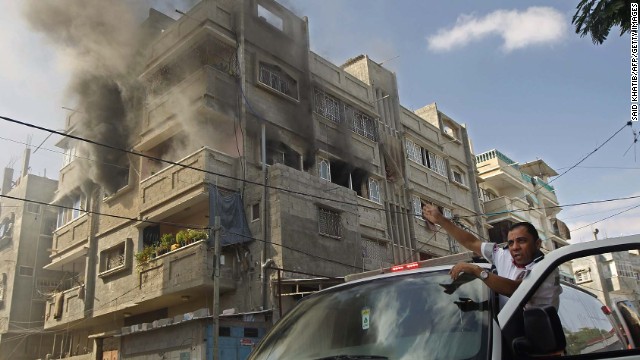 Smoke rises from a building after an airstrike in Rafah on July 31.