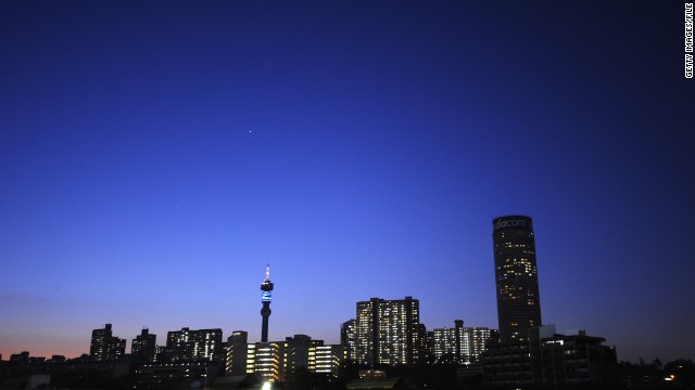 A general view of the Johannesburg skyline. South Africa ranked as the second most prosperous country in Africa, with nearly 40% of people surveyed saying it's a good time to find a job.