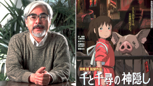File: Legendary director Hayao Miyazaki is known for films such as My Neighbor Totoro and Spirited Away (right), which won the Academy Award for Best Animated Feature in 2003.