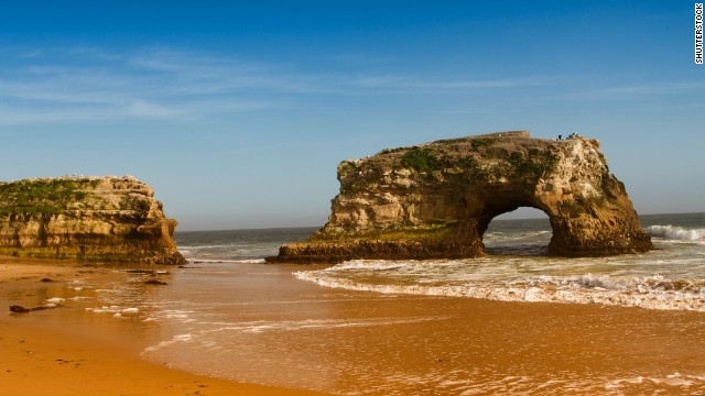 A natural bridge anchors this beach in Santa Cruz, California, but Natural Bridges State Beach is better known for its tide pools and seasonal monarch butterfly population. 