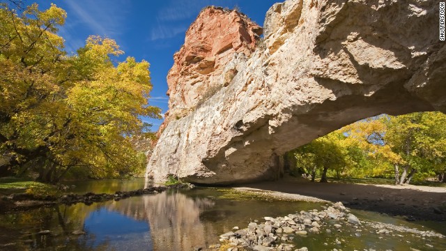 Less famous than its bigger national park cousins (Yellowstone and Grand Teton), Wyoming's Ayres Natural Bridge State Park offers a respite for visitors in the know.