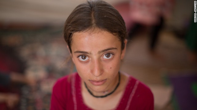 Dalia Jalal, 12, seen in the Nawroz refugee camp in Syria.