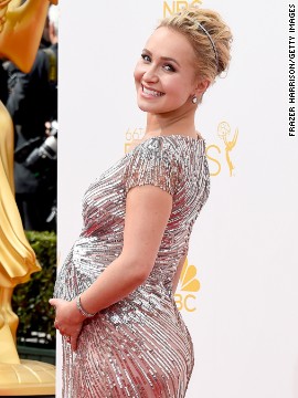 "Nashville" star Hayden Panettiere is expecting her first child with fiance Wladimir Klitschko, and the actress hasn't been shy about showing off her baby bump. Panettiere, seen here at the 2014 Emmy Awards, <a href='http://www.etonline.com/news/154099_hayden_panettiere_s_big_baby_bump_on_display_skimpy_bikini/' >was spotted earlier this month </a>wearing a two-piece bathing suit.