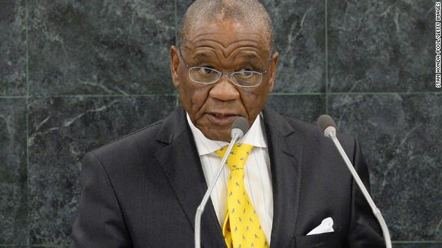 Thomas Thabane, Prime Minister of Lesotho, addresses the 68th U.N. General Assembly on September 26, 2013.