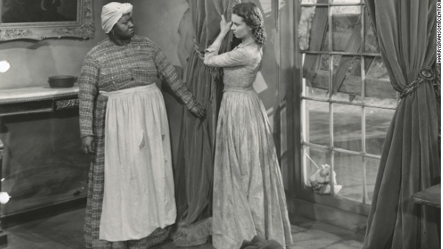 In an iconic scene from the movie, Scarlett (Vivien Leigh) yanks down her mother's curtains for Mammy (Hattie McDaniel) to make a fancy dress to impress Rhett Butler and try to persuade him to give her $300 to pay the taxes on her plantation. "The curtain dress has a special place in everyone's hearts," says Jill Morena, the Ransom Center's assistant curator for costumes and personal effects.